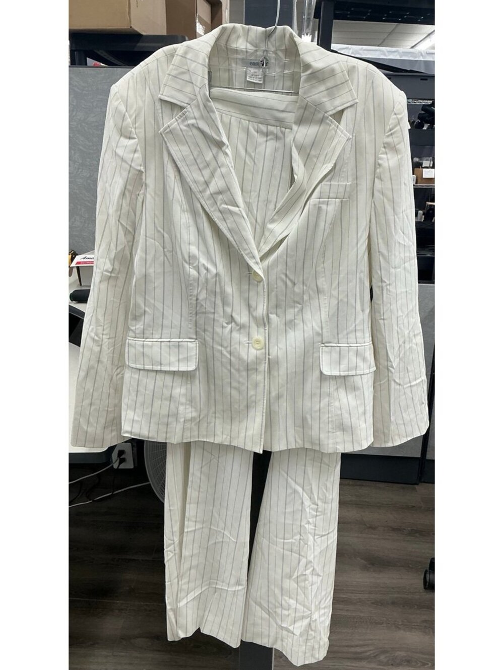 Women's White Pinstripe Pant Suit size 18 from East 5th